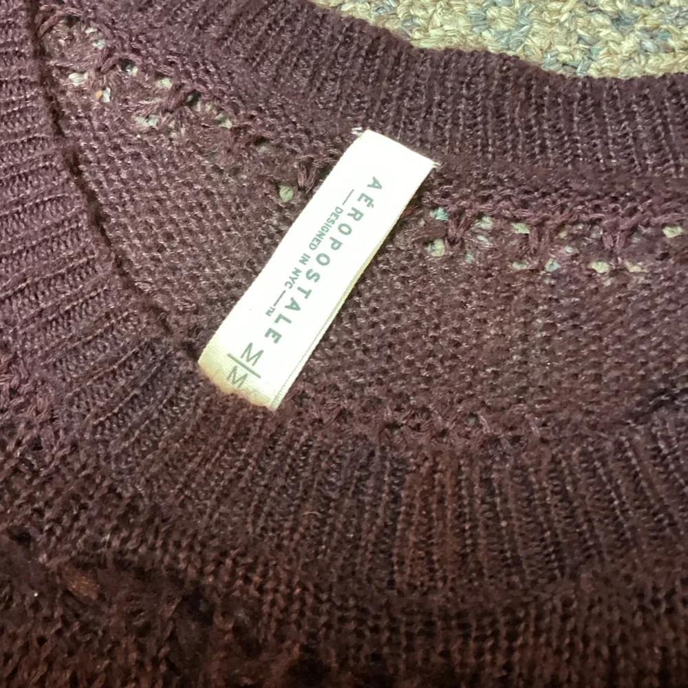 Aeropostale Maroon Knit Sweater * Size M * Repurpose Me * Craft Yarn